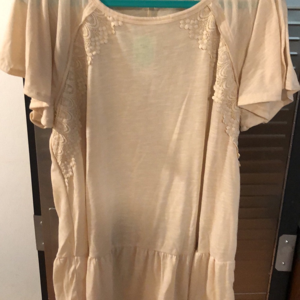 NWT cream colored short sleeved shirt